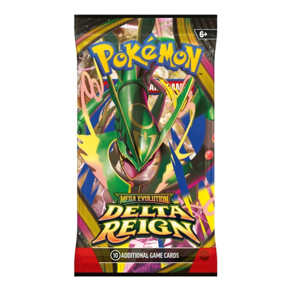 Mega evolution delta reign booster pack, pack art mega rayquaza
